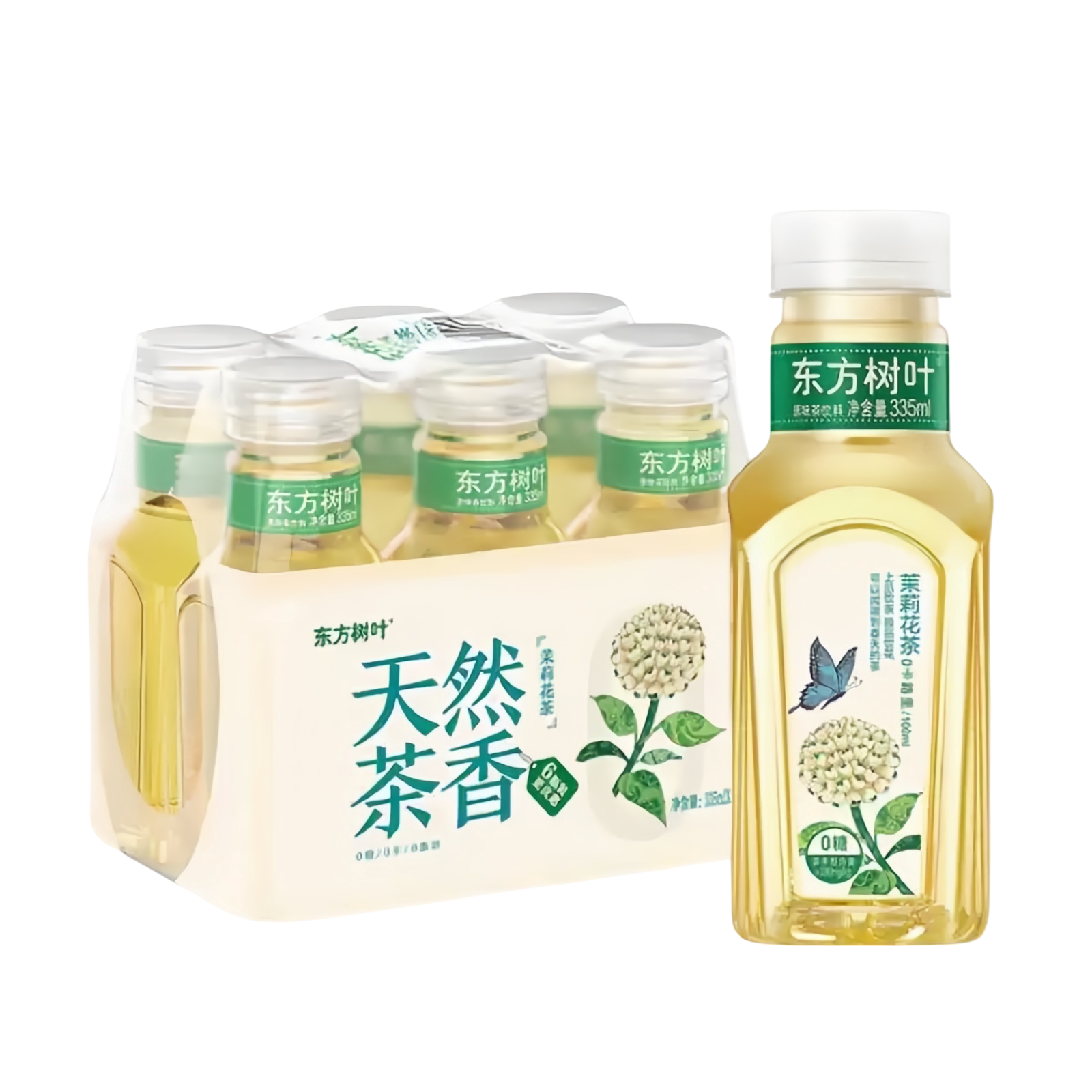 农夫山泉东方树叶茉莉花茶335ml*6瓶小瓶无糖青柑普洱饮料膜包装图片
