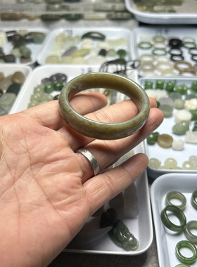 天然和田玉糖料麻糖手镯卡50内径儿童手镯童镯送礼物节日成人礼