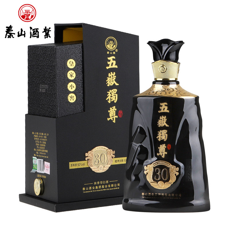 泰山牌52度浓香型白酒 五岳独尊皇家小窖30 单瓶500ml