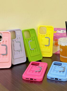 糖果色斜挎收纳盒手机保护套挂绳苹果15ProMax机壳iphon15e新款