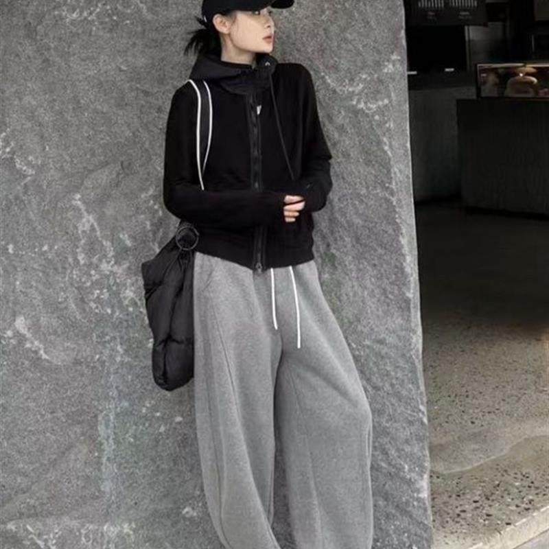 秋冬新款双面德绒双拉链连帽卫衣显瘦百搭加厚休闲弯刀裤两件套女,女装/女士精品,时尚套装,淘宝优惠券,粉丝福利购,淘宝优惠卷