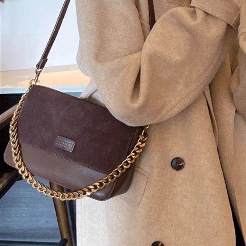 秋冬磨砂拼接时尚腋下链条小方包女新款简约百搭潮流小众斜挎包包,箱包皮具/热销女包/男包,通用款女包,淘宝优惠券,粉丝福利购,淘宝优惠卷