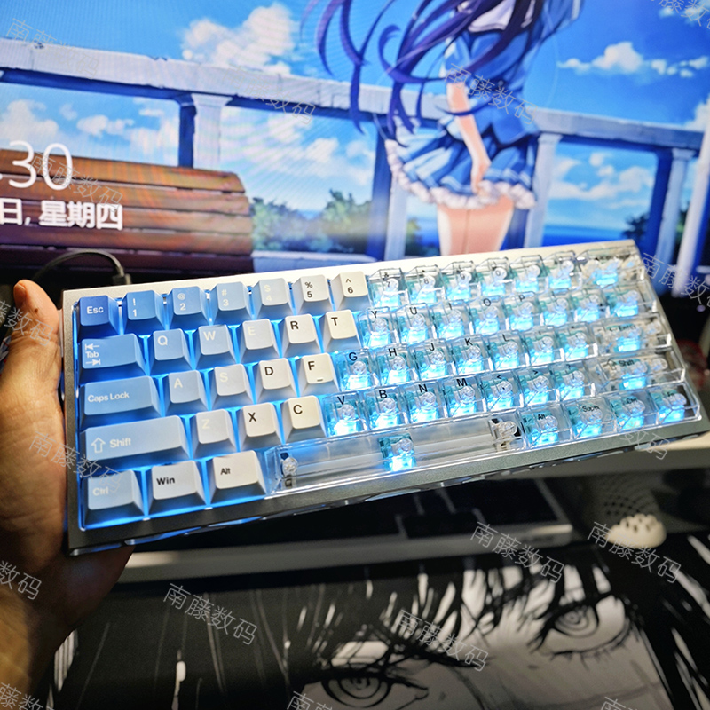 atk68热升华PBT/PC透明双拼键帽64配列原厂满改mad60磁轴键盘ez63