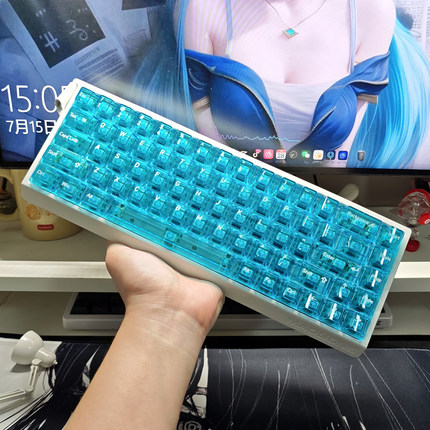 Made68夏威夷雪山蓝色冰川透明键帽PBT热升华PC原厂适ACE68/win60