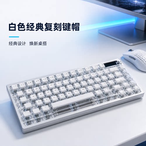 白色经典复刻主题透明键帽20周年