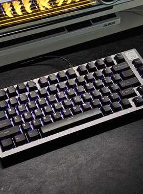 雨A75黑色透光键帽正刻磨砂PBT原厂机械键盘磁轴客制化上灯位x87