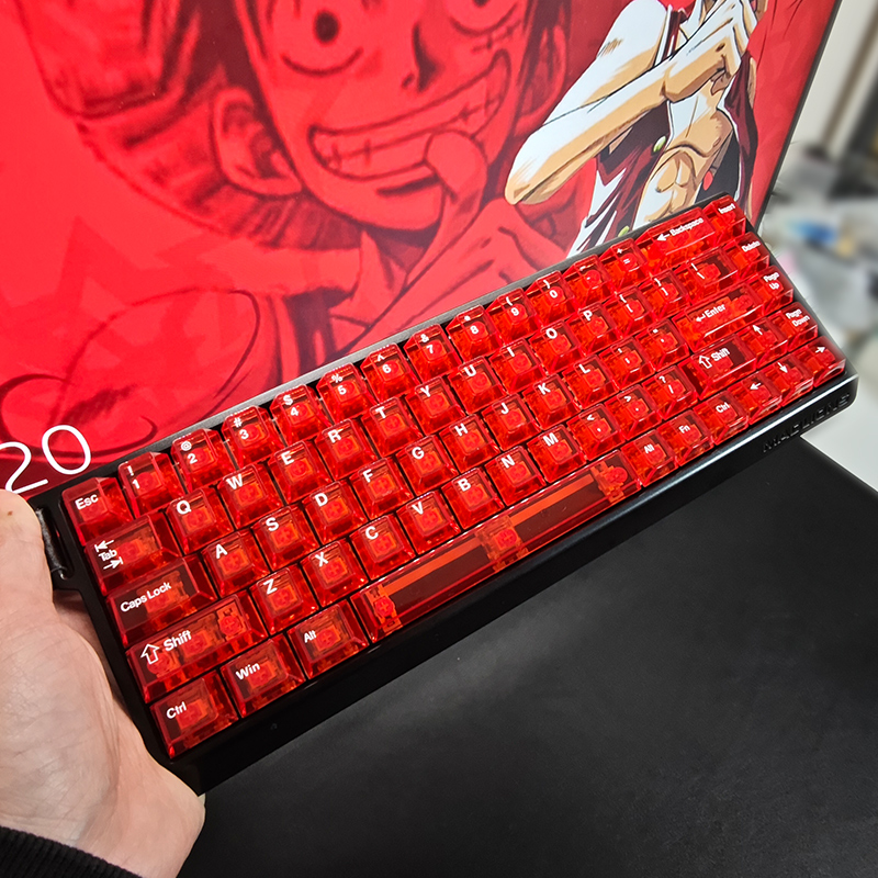 Ace68红色透明键帽红透64配列