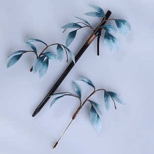 绮罗棠 | 原创沁竹非遗绒花发簪胸针新中式汉服古风国风头饰女