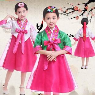 六一儿童朝鲜族礼服公主裙韩服民族服装 春夏 男女童舞台装 演出服装