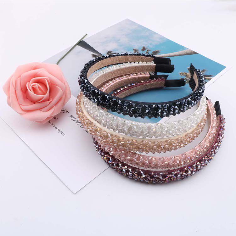 韩国发饰品 奢华高端四排璀璨水晶串珠发箍时尚甜美头箍发饰 头饰
