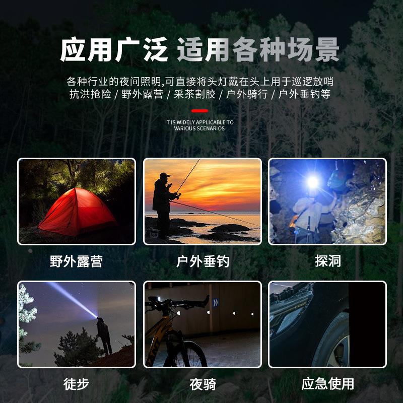 전조등 제조업체 강한 빛 손전등 머리 장착형 조명 야외 캠핑 동굴 탐험 홈 비상 듀얼 리튬 배터리 전조등