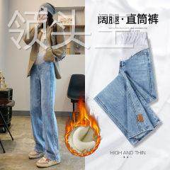 孕妇牛仔裤春秋款新款时尚外穿冬季孕妇裤子加绒加厚打底裤秋冬装