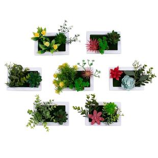 饰墙定制 饰外贸创意假花绿植装 仿真植物相框家居装 墙饰相框组合