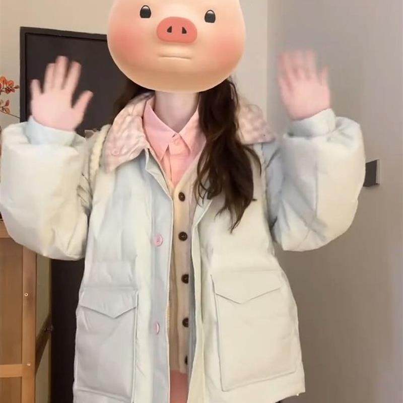 2025冬季新款设计感撞色翻领双面穿棉服外套女百搭宽松学生面包服,女装/女士精品,时尚套装,淘宝优惠券,粉丝福利购,淘宝优惠卷