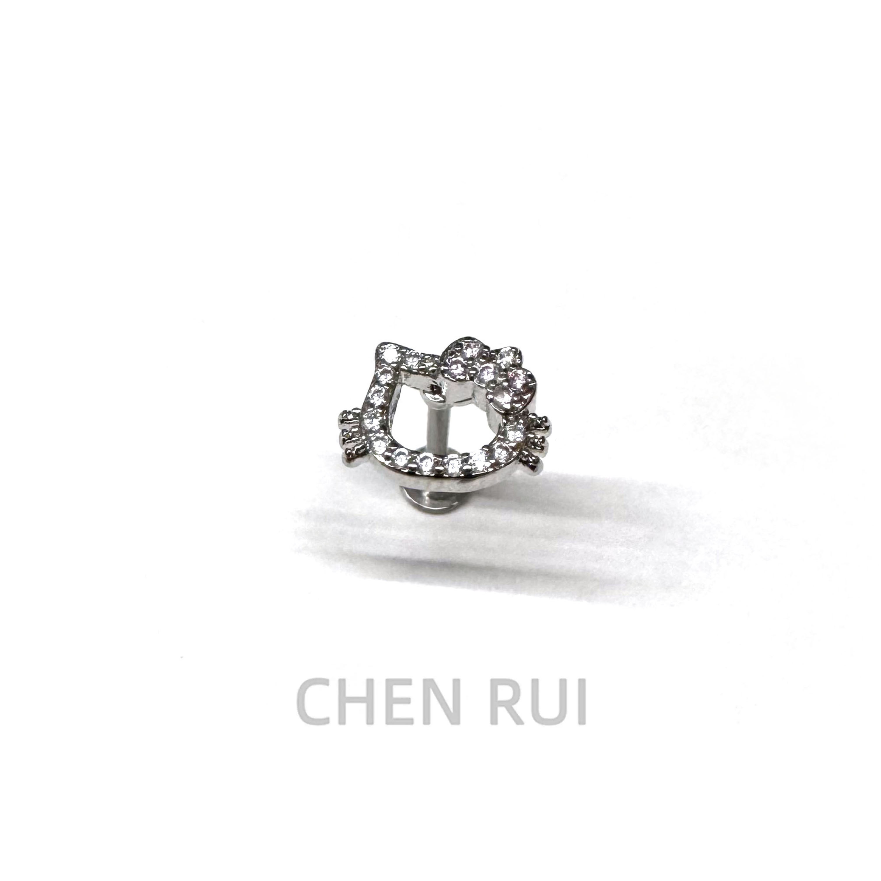chenrui唇钉可爱饰品唇环直钉爆闪亚文化钛钢创意钉子耳钉一体