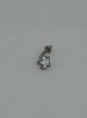 rook耳钉尖锥打孔设计感小众钛合金钉子饰品弯杆眉钉爆闪内螺纹