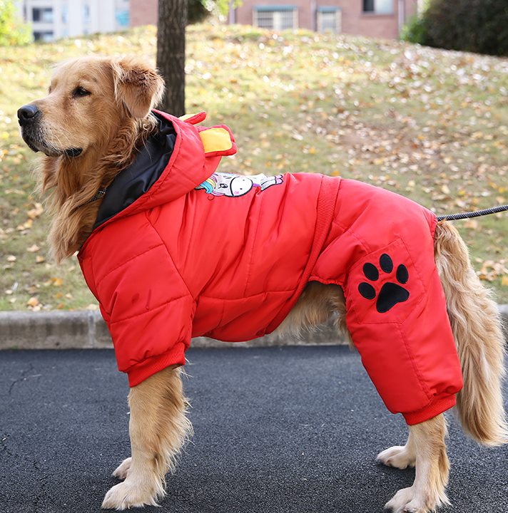 狗狗衣服中型大型犬金毛拉布拉多萨摩耶四脚棉衣大狗宠物秋冬装