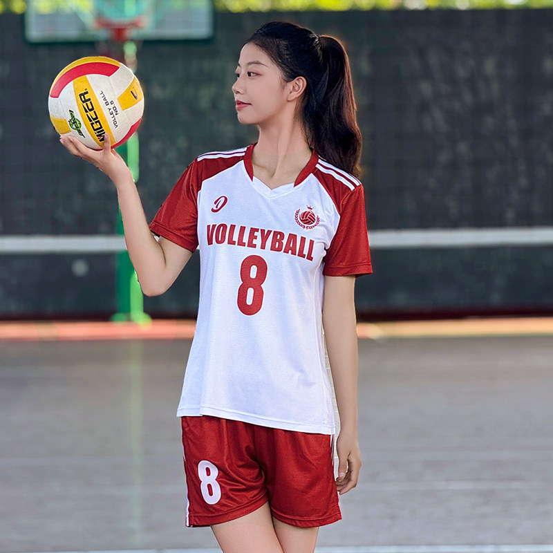 排球服女款定制团队服比赛运动乒乓球网球气排球衣服套装男印字号