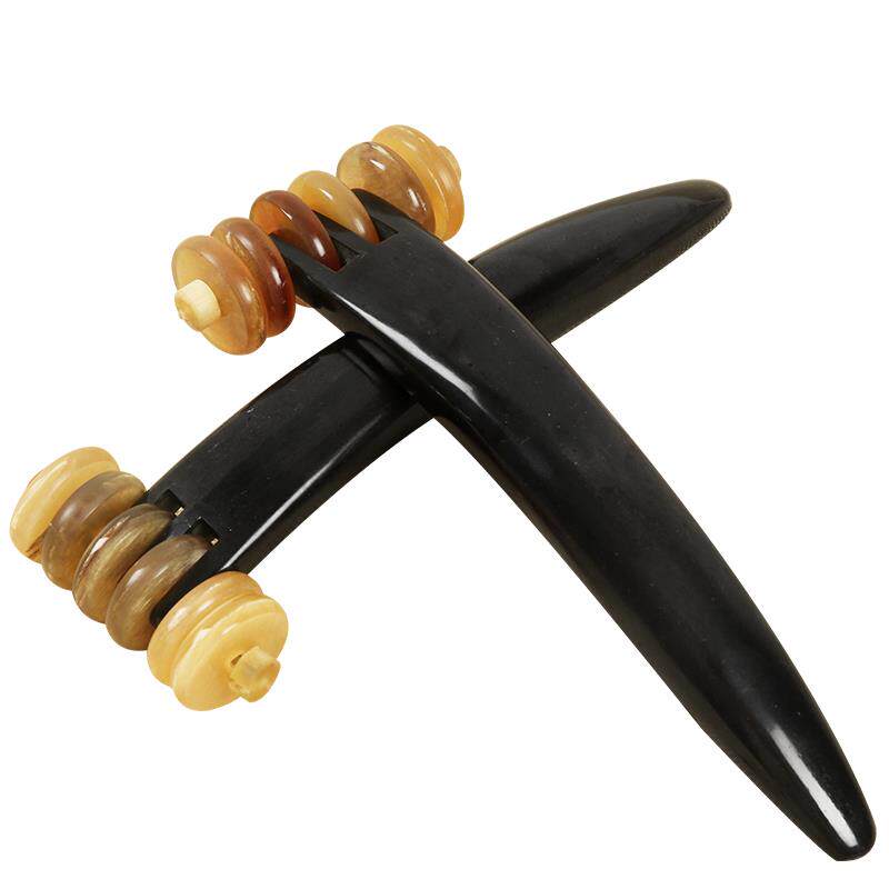 元奥水牛角按摩车点穴刮痧黑牛角按摩滚轮脸部拔筋按摩棒面部美容