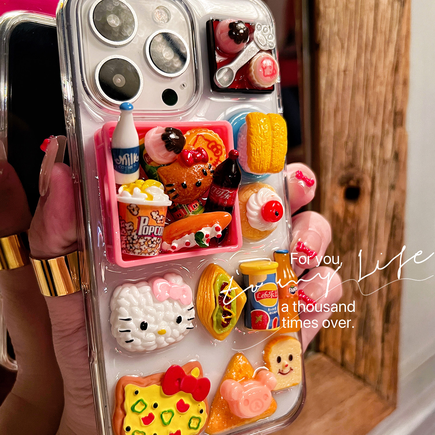 三丽鸥苹果16手机壳透明iphone15promax滴胶14绝美13kt凯蒂猫11卡通12mini适用xs保护套7se立体闪粉8plus夏日