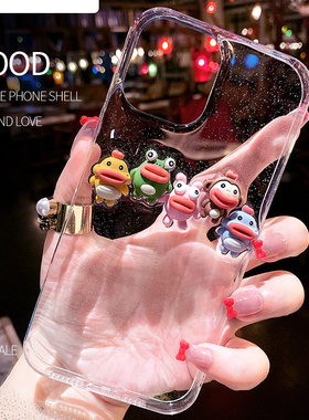 香肠嘴苹果17原创手机壳iphone16promax新款15滴胶14闪粉13防摔8plus透明xs保护套mini硅胶7可爱se卡通11适用