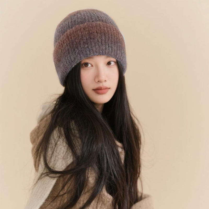 2025韩国扎染混色复古针织帽