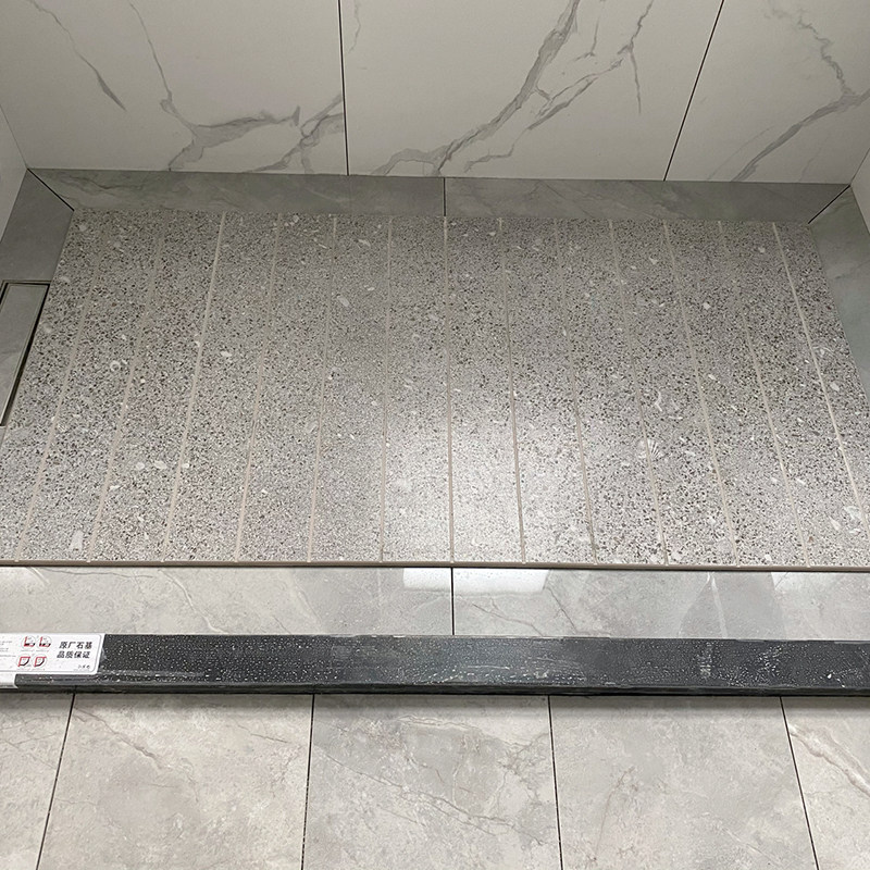 浴室淋浴房地板石大理石天然防滑拉槽板定制人造石材卫生间地面砖