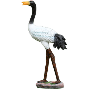 仿真仙鹤雕塑喷水模型摆件户外园林景观公园水池喷泉造景草坪装饰