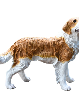 边境牧羊犬摆件家居客厅装饰边牧模型手办庭院草坪仿真狗树脂雕塑