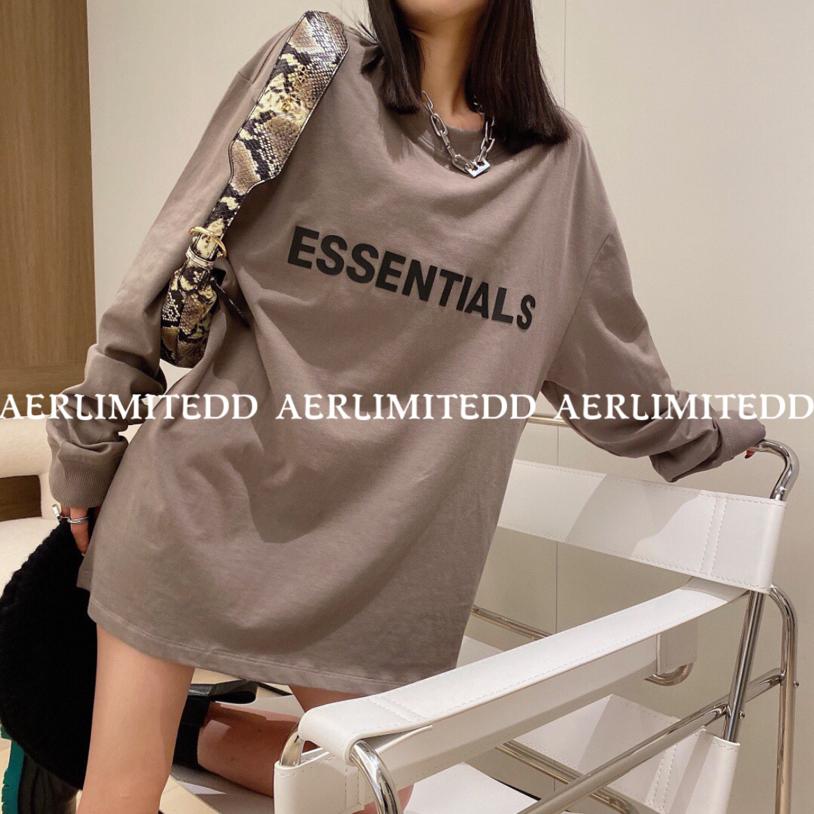 正版过验FEAR OF GOD FOG复线ESSENTIALS潮牌长袖上衣情侣卫衣女