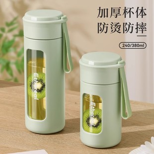 简约办公泡茶杯子 德国玻璃水杯女生高颜值便携防摔耐高温2025新款