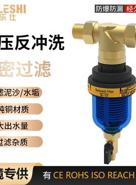 前置过滤器大流量家用全屋反冲洗过滤器自来水井水纯铜前置过滤器