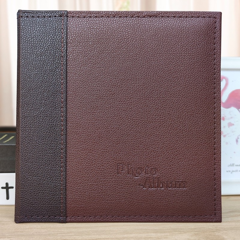 6寸160张皮面塑封商务相册高档荔皮纹单位办公家庭版插页式纪念册