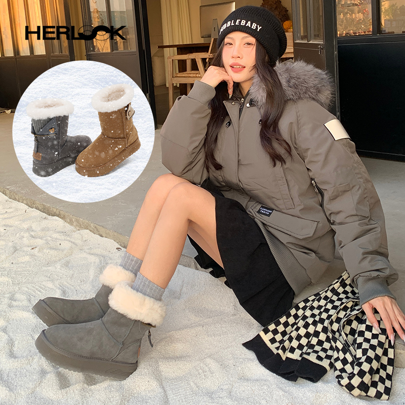 HERLOOK2024新款冬季加厚雪地靴