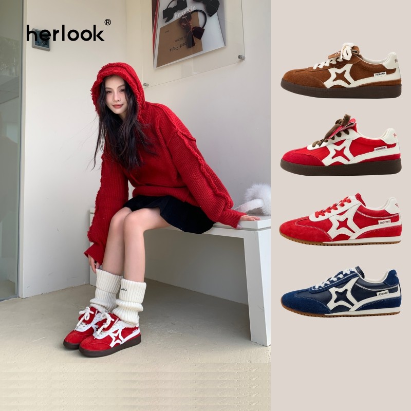 HERLOOK ���ǵ�ѵЬŮ ��ɫ ��ʽ������Ƥ���а�Ь 254Ԫ