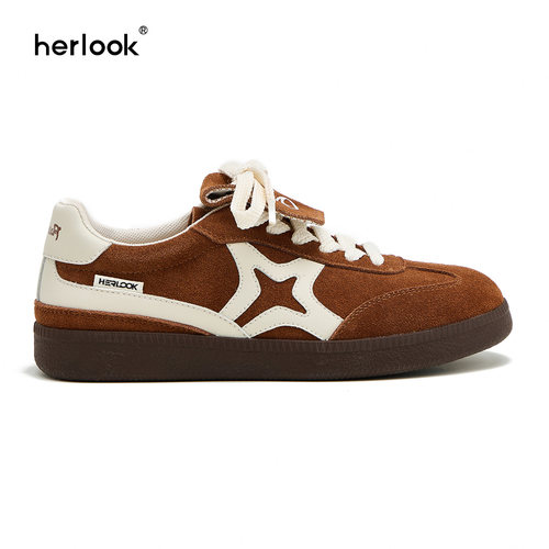 herlook星星翻盖两穿德训女鞋