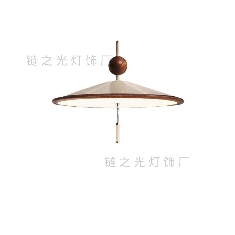 普瑞原木风新中式茶室风铃帽子吊灯奶油风餐厅灯房间侘寂风禅意灯