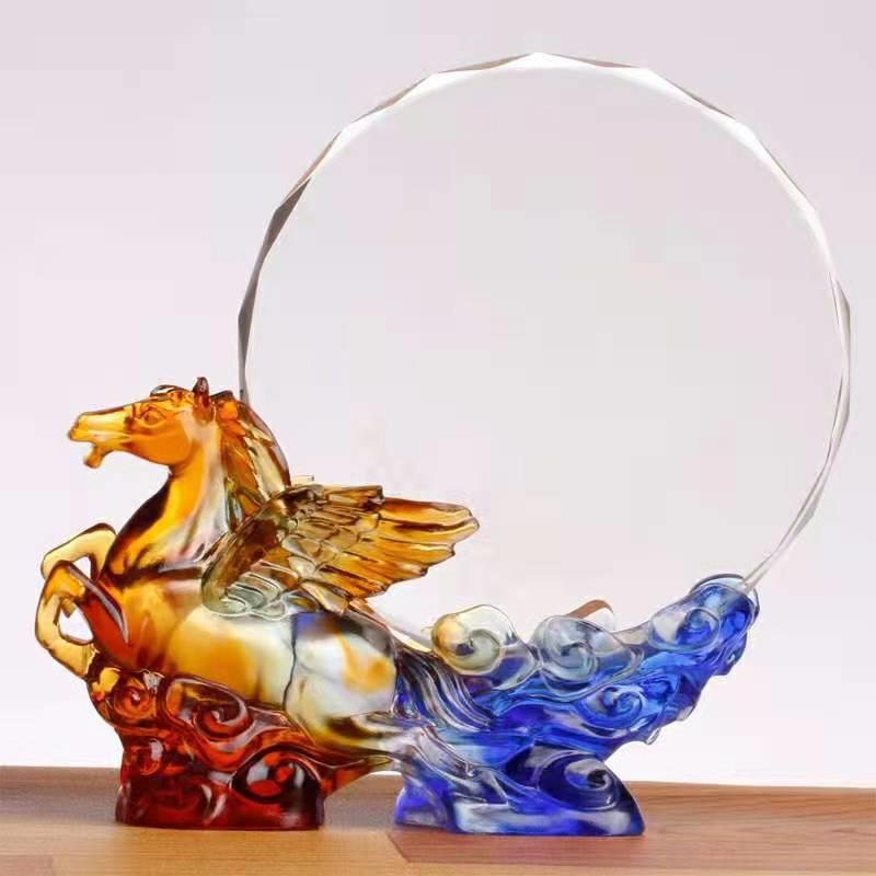 琉璃奖杯教师节水晶礼品学生毕业季纪念品厂家直销