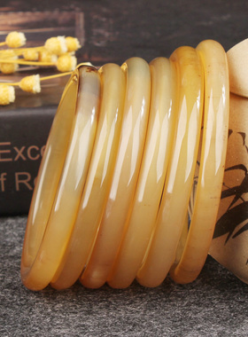 天然牦牛角手镯手饰通透手串圆珠首饰送女友妈妈礼物复古民族手链