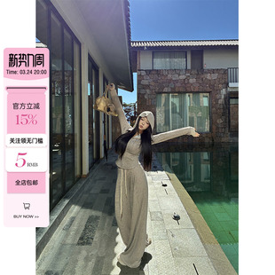 糯叽叽套装 肉装 直筒宽松裤 微胖百搭连帽条纹收腰上衣 小cherry