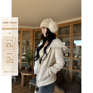 时髦微胖收腰显瘦大兜帽保暖皮毛一体外套 凛冬恋歌 肉装 小cherry