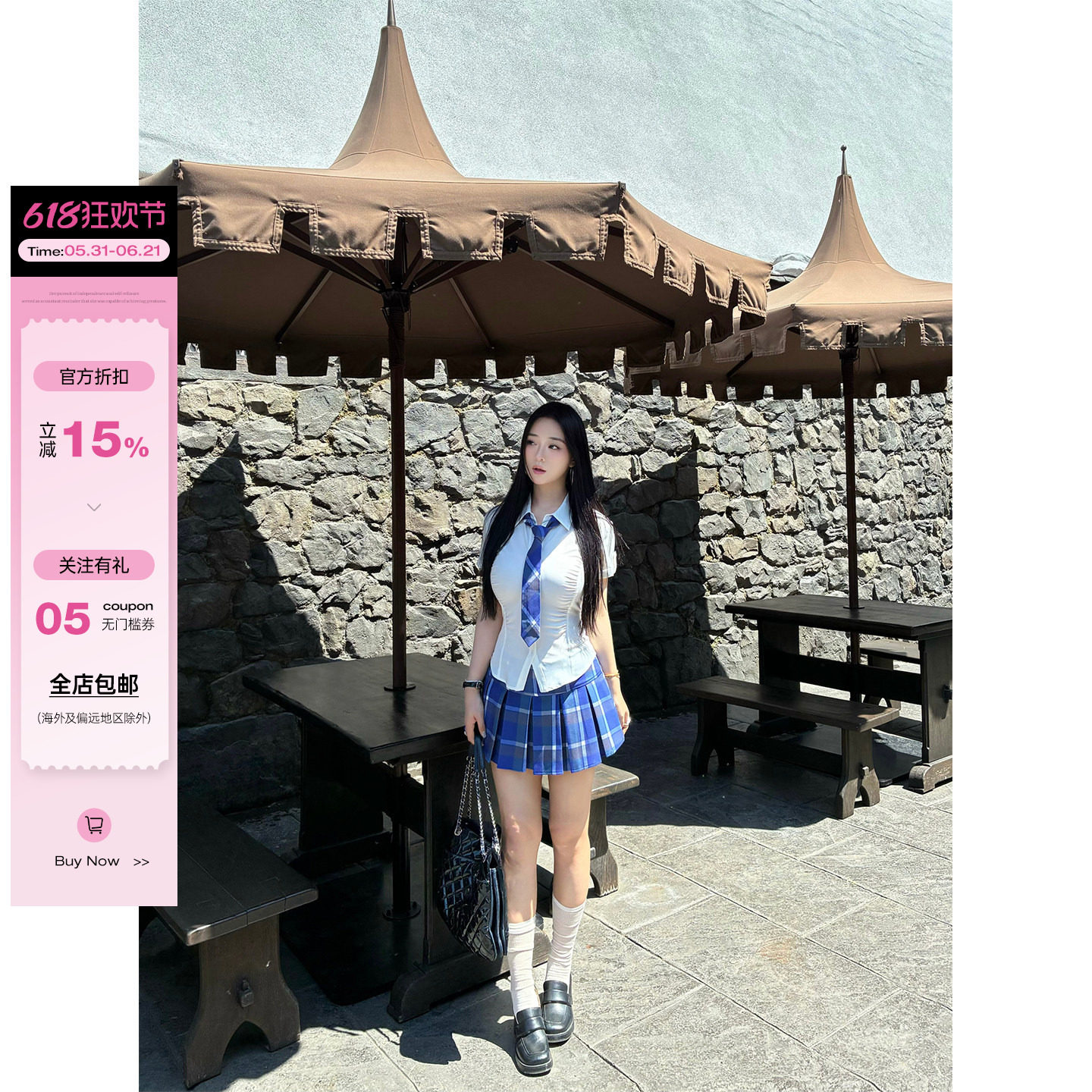 肉装小cherry 英伦叙事 减龄学院风微胖立体压褶半身裙/手打领带