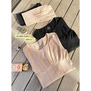 无痕保暖塑身衣套装 肉装 微胖圆领上衣高腰裤 冬日手书 女 小cherry