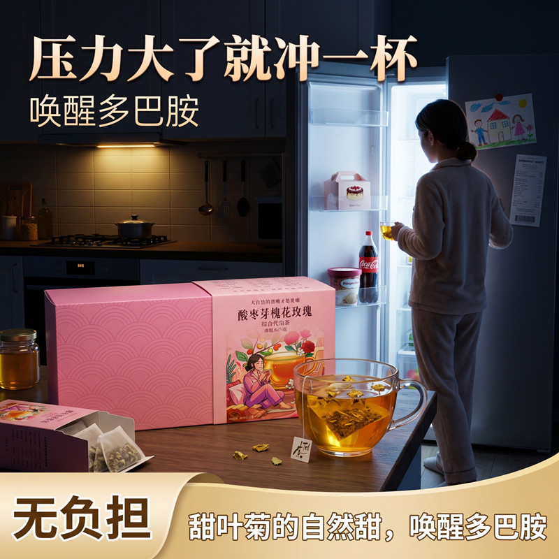 新款平顶山酸枣芽茶玫瑰花组合搭配安神茶草本配方成年女性养生茶 - 实物图