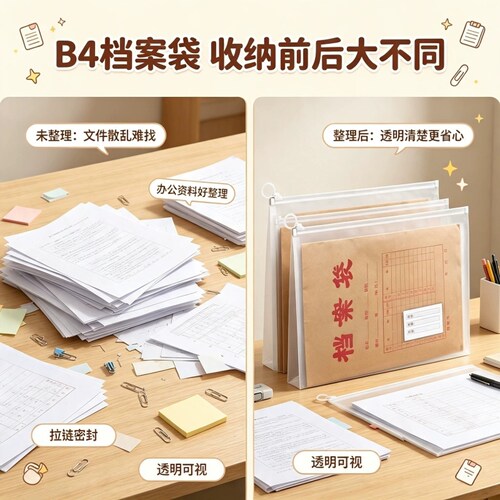 B4档案袋加厚防水大学新生报到资料录取通知书收纳袋大容量保护套