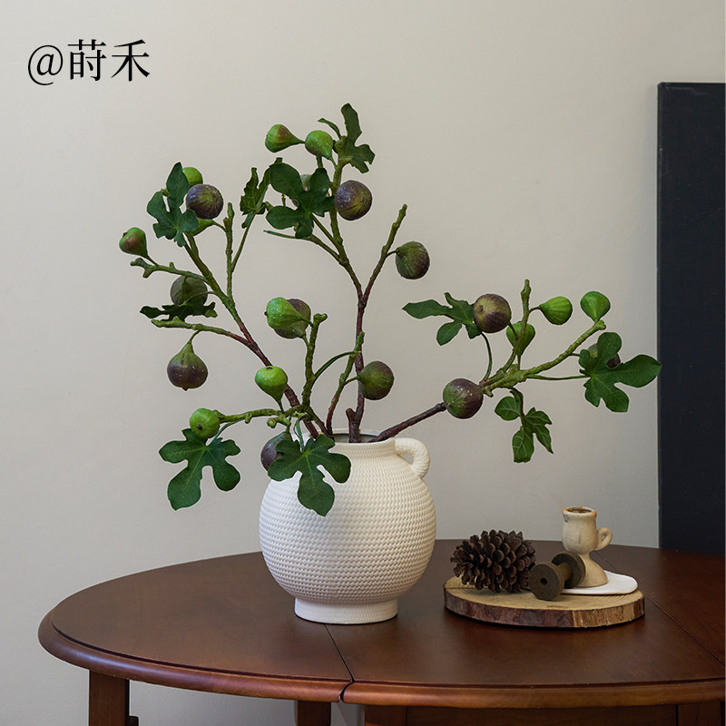 莳禾仿真无花果枝客厅餐桌装饰野趣果实花艺样板间摆件装饰
