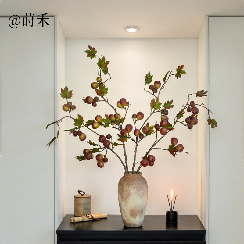 15头无花果仿真枝花瓶摆件家居装饰氛围感手工DIY客厅桌面装饰品