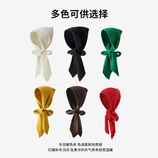 帽子假领子连帽披肩毛线针织围巾秋冬内搭羽绒服装饰保暖护脖护颈