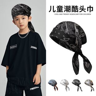 儿童头巾hiphop街舞爵士舞帽子男童男孩个性头巾发带男生嘻哈配饰