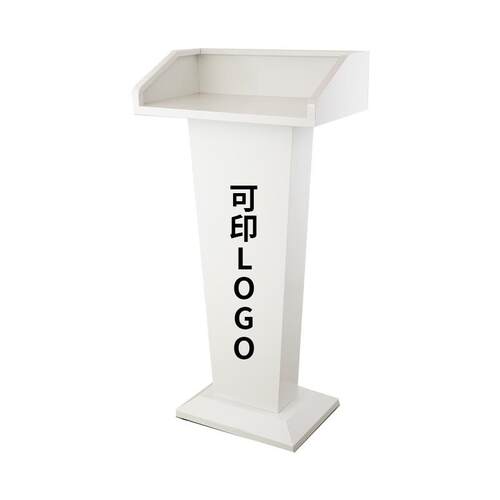 白色演讲台不锈钢发言台酒店登记泊车接待台售楼迎宾台咨客司仪台